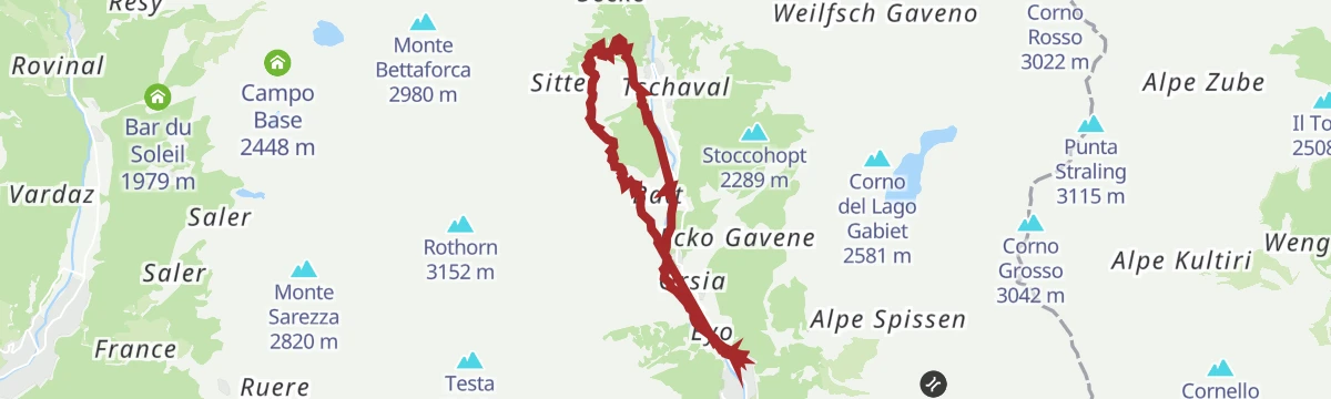 Route map: Anello Gressoney-La-Trinité
